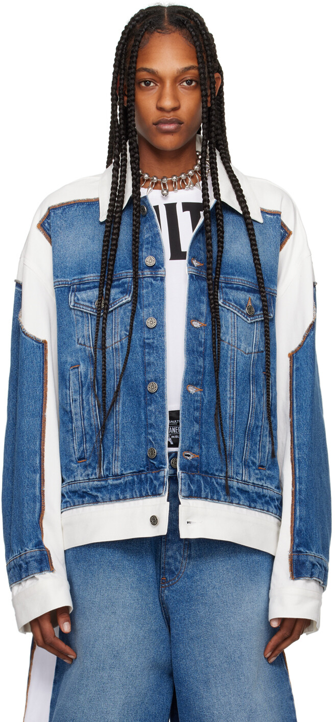 Сине-белая джинсовая куртка The Trompe L'œil Jean Paul Gaultier, Vintage blue/White
Сине-белая джинсовая куртка The Trompe L'œil Jean Paul Gaultier, Vintage blue/White