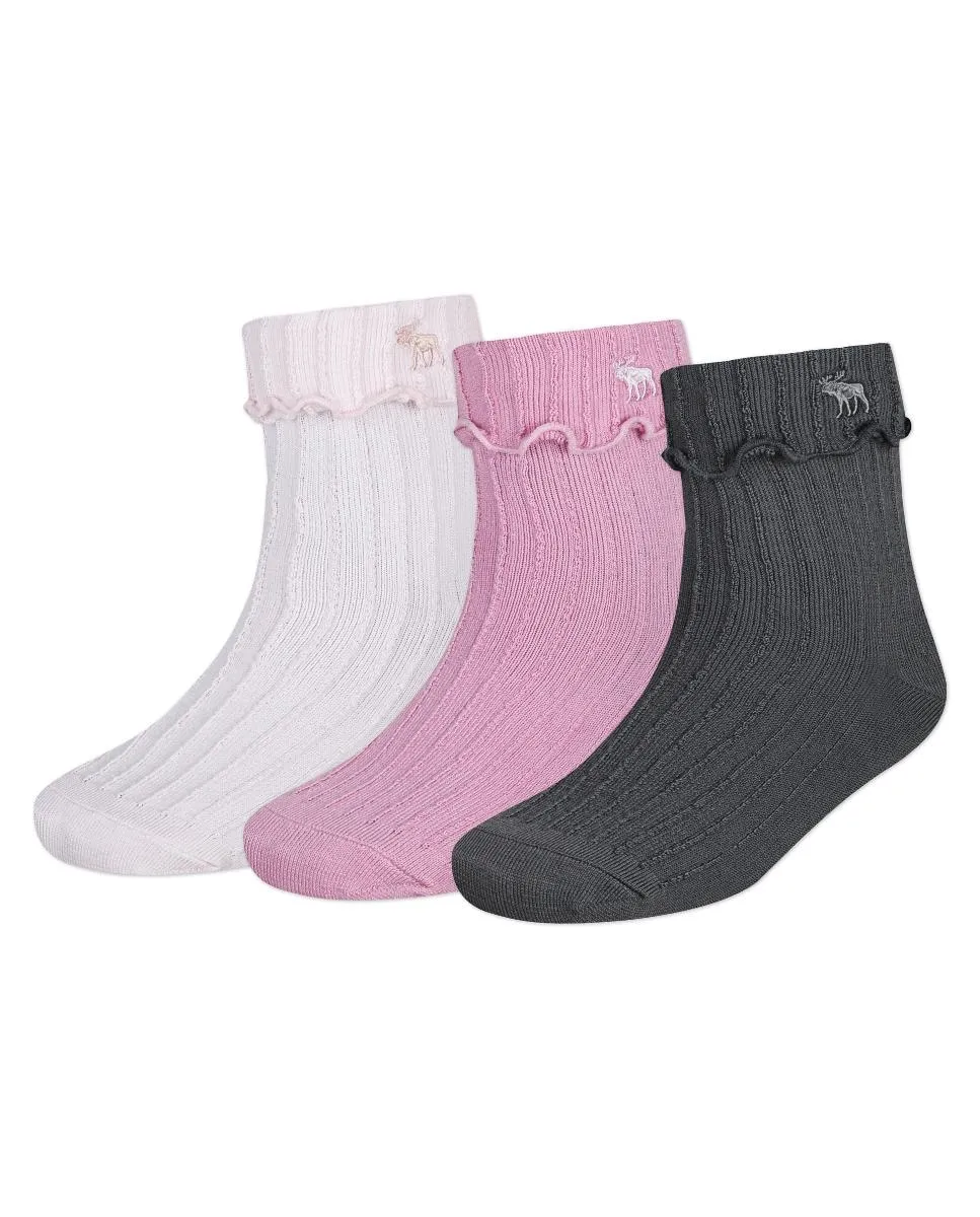 Набор из 3 пар носков & Fitch с отворотом и ажурной резинкой для девочек Abercrombie, розовый
Набор из 3 пар носков & Fitch с отворотом и ажурной резинкой для девочек Abercrombie, розовый