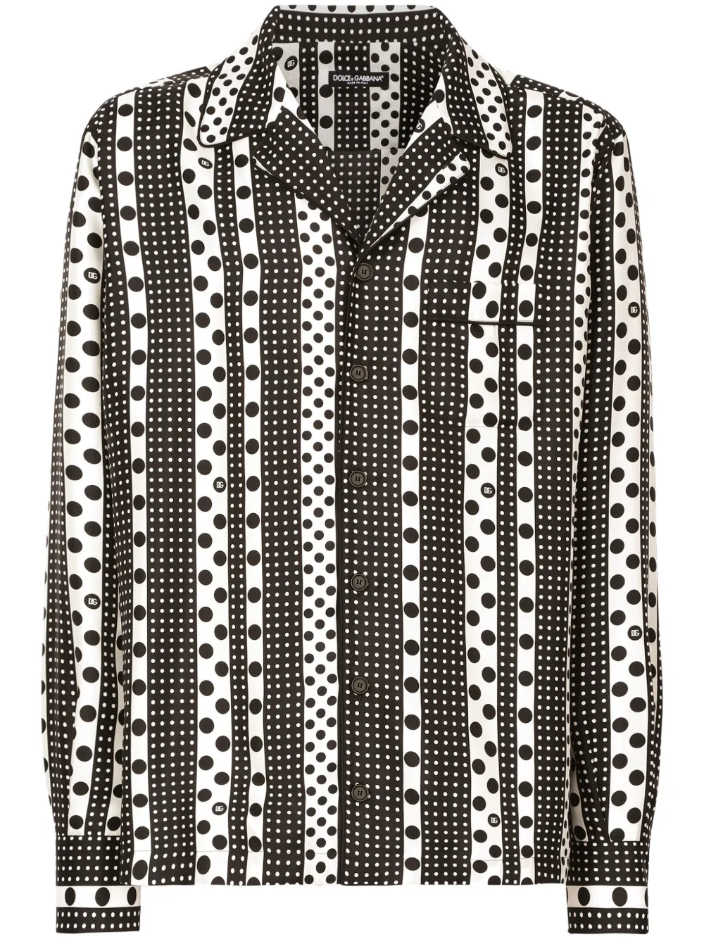 Шелковая рубашка в горох DOLCE & GABBANA, черный
Шелковая рубашка в горох DOLCE & GABBANA, черный