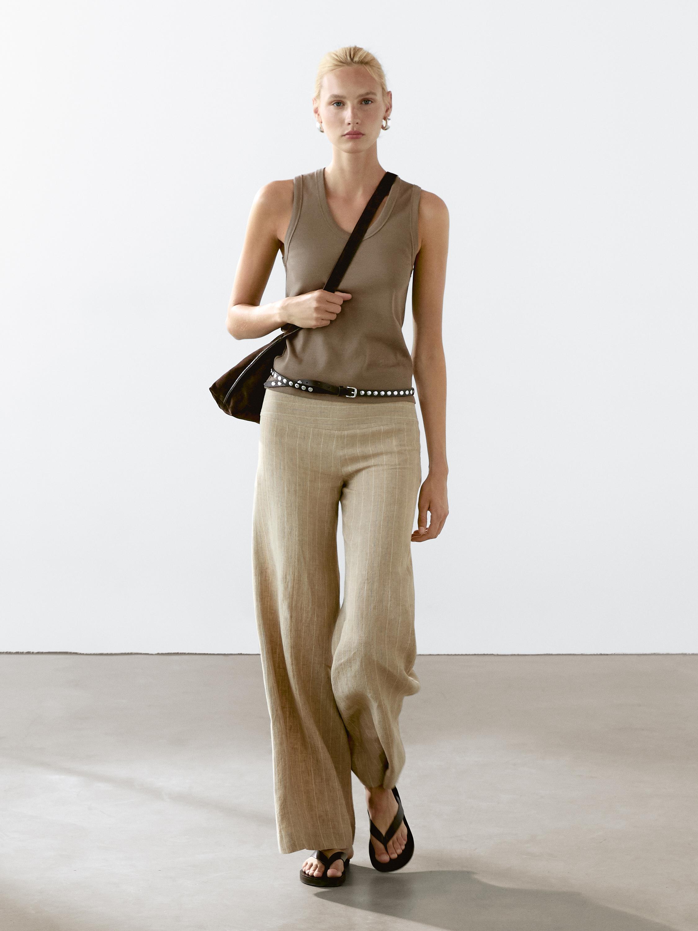 Плотный ребристый топ с круглым вырезом Massimo Dutti, хаки
Плотный ребристый топ с круглым вырезом Massimo Dutti, хаки