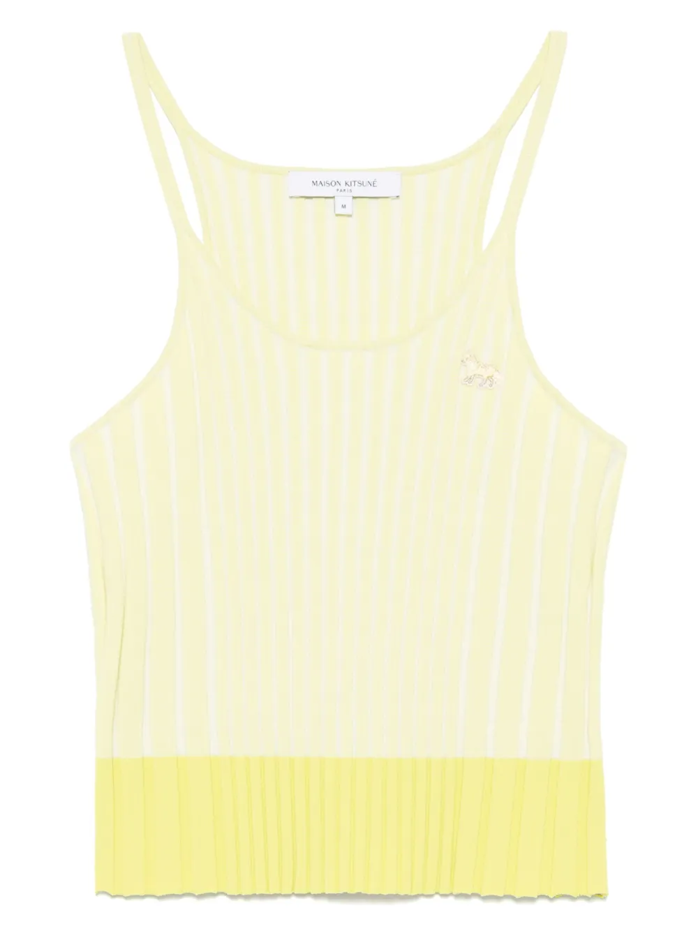 Ребристый топ с нашивками в виде лисенка Maison Kitsuné, желтый
Ребристый топ с нашивками в виде лисенка Maison Kitsuné, желтый