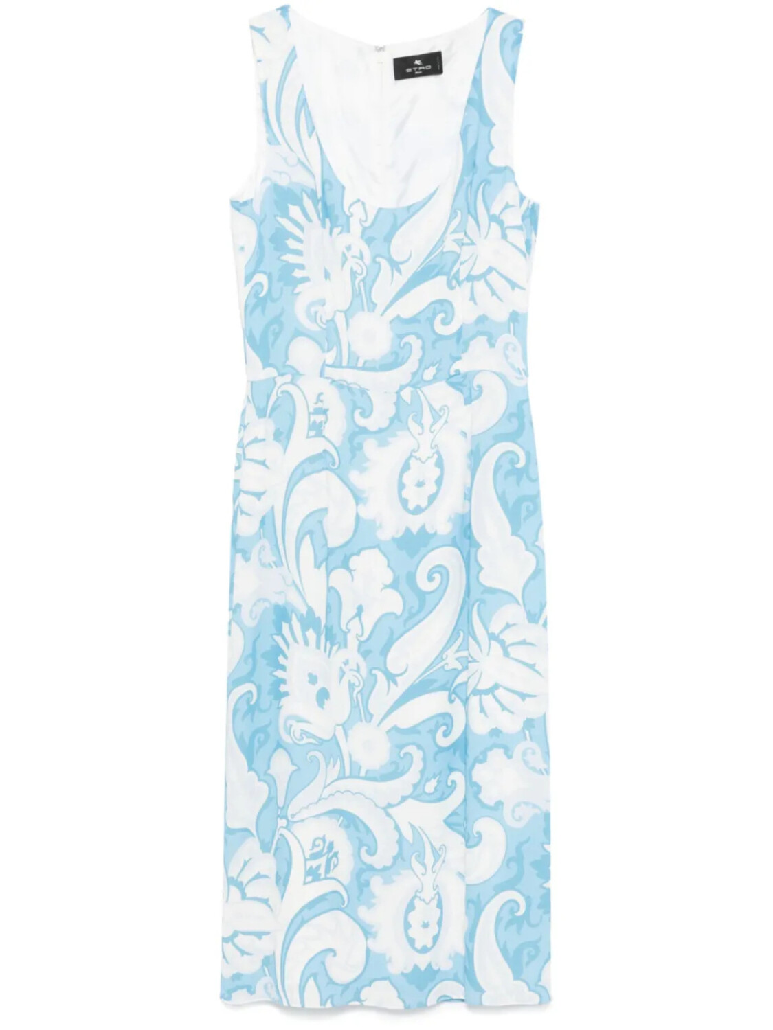 ETRO платье миди с принтом пейсли, белый 
ETRO платье миди с принтом пейсли, белый