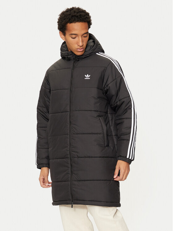 Пуховик свободного кроя Adidas, черный 
Пуховик свободного кроя Adidas, черный