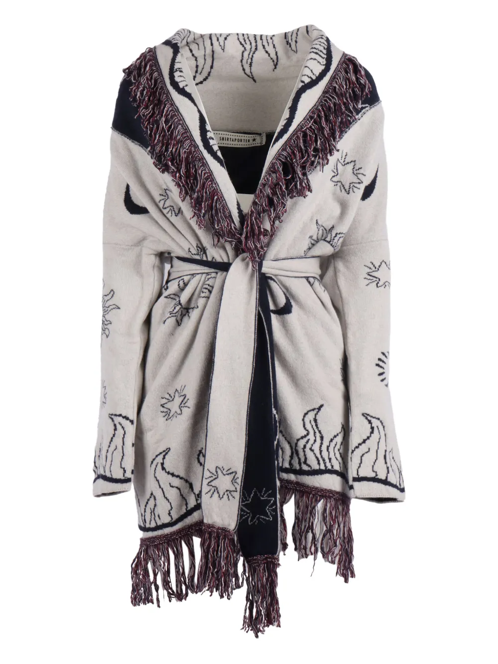 Кардиган с бахромой и жаккардовым узором "небеса" Shirtaporter, нейтральный
Кардиган с бахромой и жаккардовым узором "небеса" Shirtaporter, нейтральный