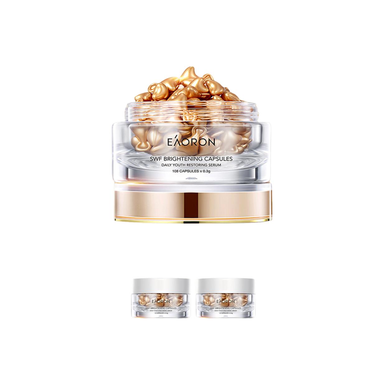Яркая сыворотка-увлажнитель второго поколения в капсулах с покрытием Eaoron, three-piece set: serums 108 pcs+serums 10 pcs*2
Яркая сыворотка-увлажнитель второго поколения в капсулах с покрытием Eaoron, three-piece set: serums 108 pcs+serums 10 pcs*2