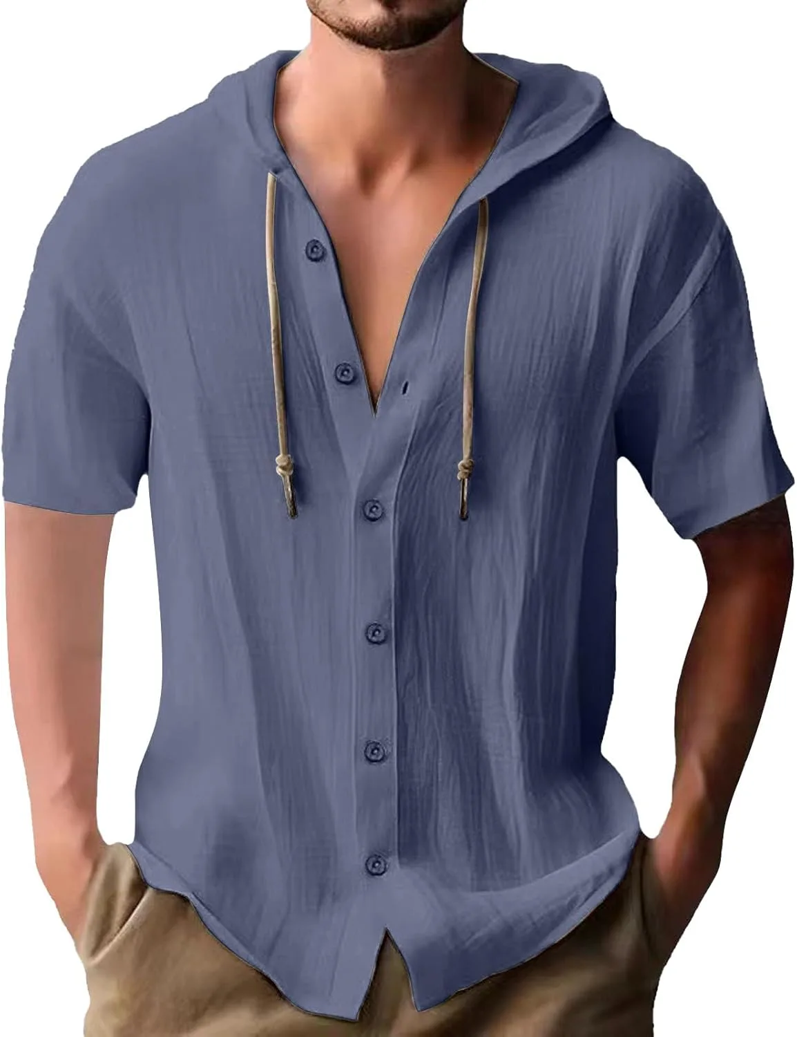 Мужская летняя рубашка-худи Casual с коротким рукавом
Мужская летняя рубашка-худи Casual с коротким рукавом