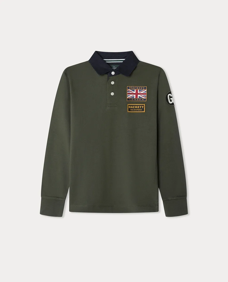Детская футболка с длинным рукавом с нашивками Rally Badges Hackett, темно-зеленый
Детская футболка с длинным рукавом с нашивками Rally Badges Hackett, темно-зеленый