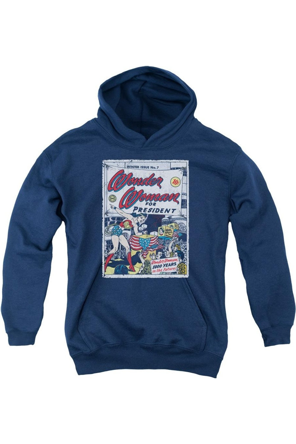 DC Comics Wonder Woman For President Молодежная толстовка с капюшоном Gildan, темно-синий
DC Comics Wonder Woman For President Молодежная толстовка с капюшоном Gildan, темно-синий