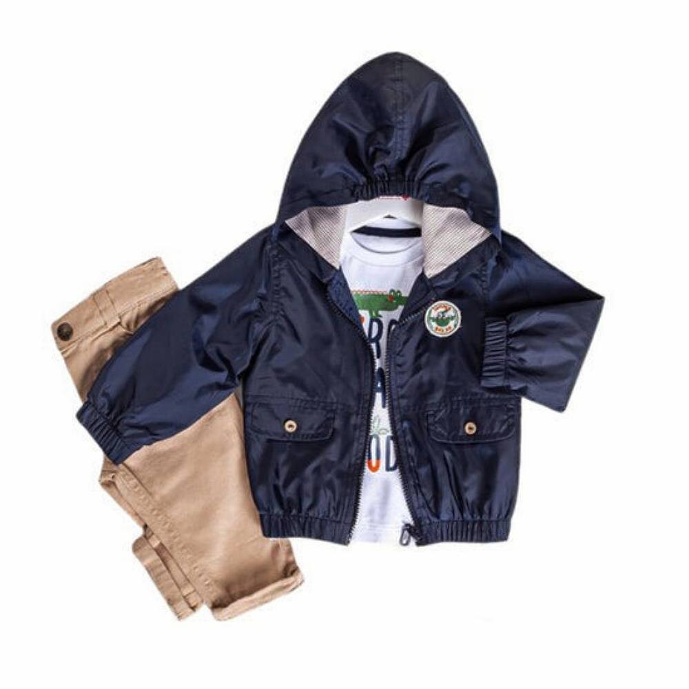 Ветровка с капюшоном для мальчиков-младенцев, футболка с короткими рукавами и джинсы из мягкого хлопка с начесом WEAR SIERRA, темно-синий
Ветровка с капюшоном для мальчиков-младенцев, футболка с короткими рукавами и джинсы из мягкого хлопка с начесом WEAR SIERRA, темно-синий