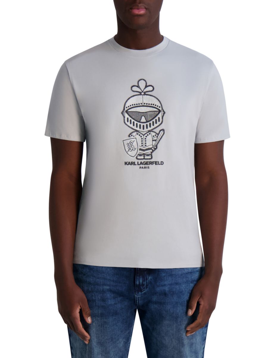 Футболка с принтом брони из хлопка Karl Lagerfeld Paris, светло-серый
Футболка с принтом брони из хлопка Karl Lagerfeld Paris, светло-серый
