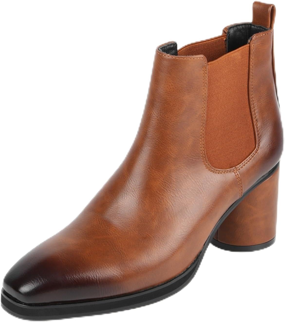 Мужские модные ботинки челси на массивном каблуке с квадратным носком, классические ботинки без шнурков, кожаные формальные ботинки на высоком каблуке, ботильоны для вечеринки или свадьбы Generic, светло-коричневый
Мужские модные ботинки челси на массивном каблуке с квадратным носком, классические ботинки без шнурков, кожаные формальные ботинки на высоком каблуке, ботильоны для вечеринки или свадьбы Generic, светло-коричневый