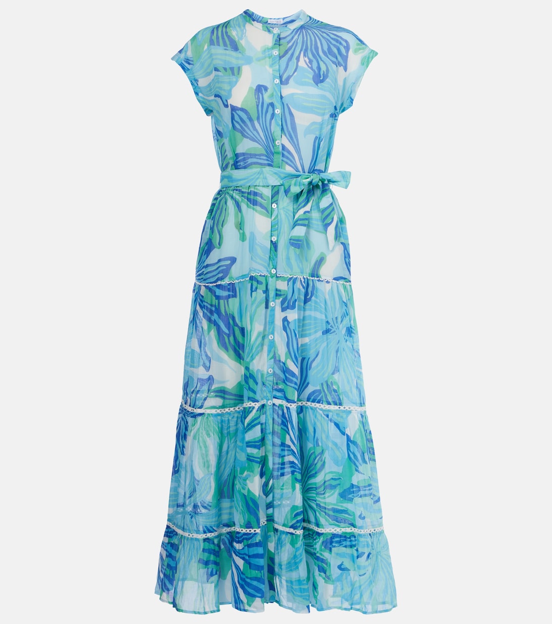 Платье макси из хлопкового муслина с принтом Kora Poupette St Barth, Blue Seaweed
Платье макси из хлопкового муслина с принтом Kora Poupette St Barth, Blue Seaweed