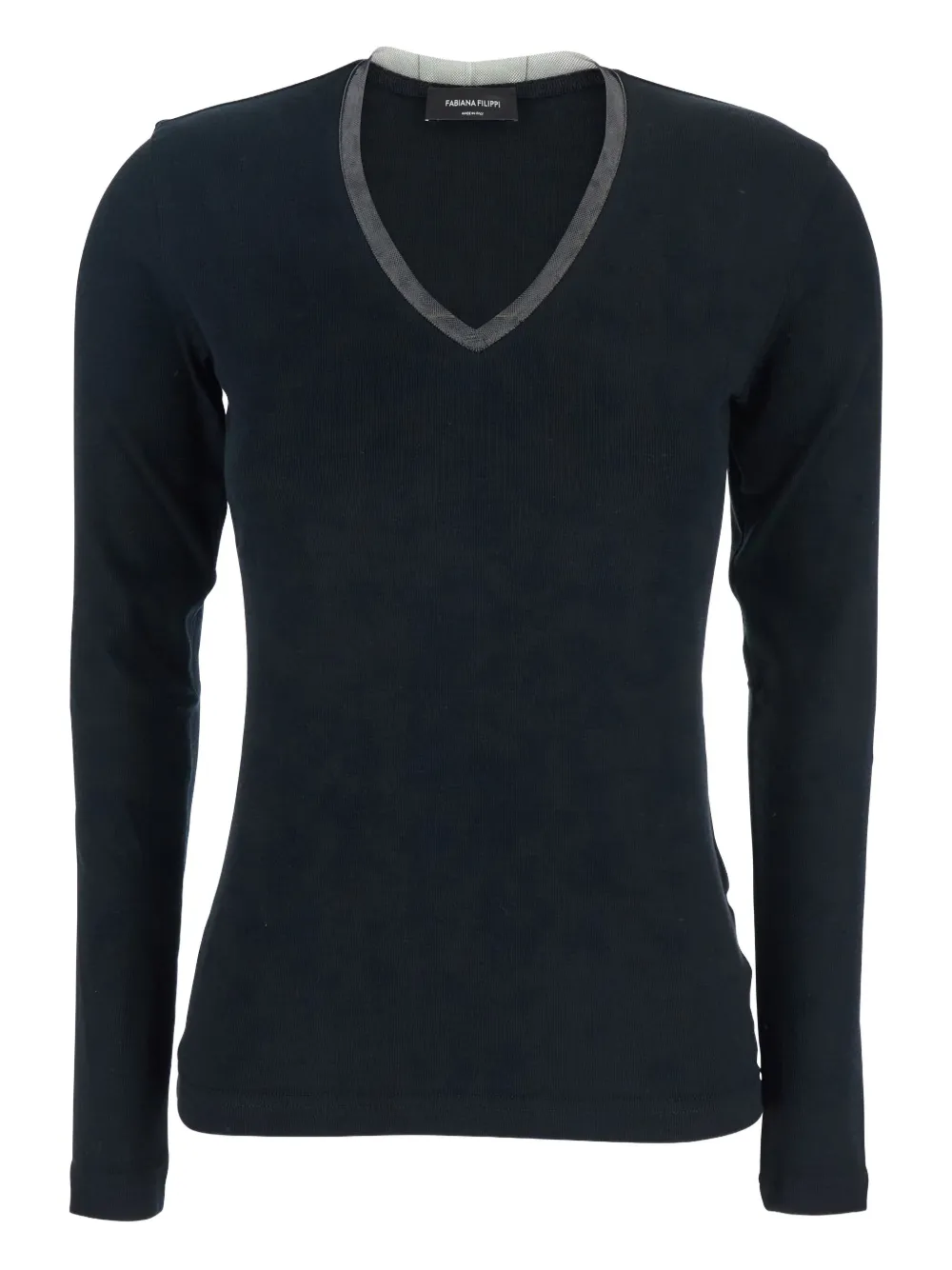 Футболка с V-образным вырезом и длинными рукавами Fabiana Filippi, черный
Футболка с V-образным вырезом и длинными рукавами Fabiana Filippi, черный