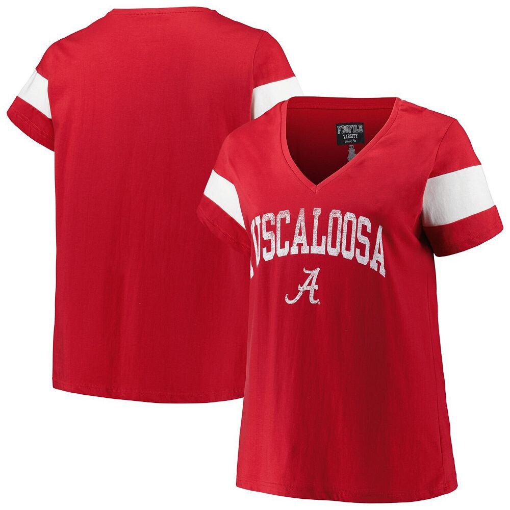 Женская футболка с изображением профиля Heather Crimson Alabama Crimson Tide размера плюс с арочными рукавами в полоску и v-образным вырезом, цвет Ala Red
Женская футболка с изображением профиля Heather Crimson Alabama Crimson Tide размера плюс с арочными рукавами в полоску и v-образным вырезом, цвет Ala Red