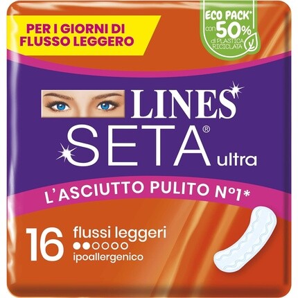 Сверхлегкие гигиенические прокладки Lines Silk, 16 шт. в упаковке 16 шт.
Сверхлегкие гигиенические прокладки Lines Silk, 16 шт. в упаковке 16 шт.