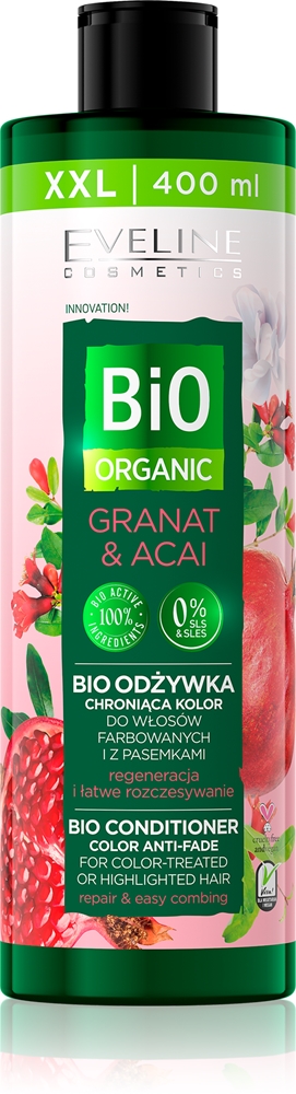 Биоорганический восстанавливающий кондиционер с гранатом и асаи для окрашенных или мелированных волос Eveline Cosmetics, 400 мл
Биоорганический восстанавливающий кондиционер с гранатом и асаи для окрашенных или мелированных волос Eveline Cosmetics, 400 мл