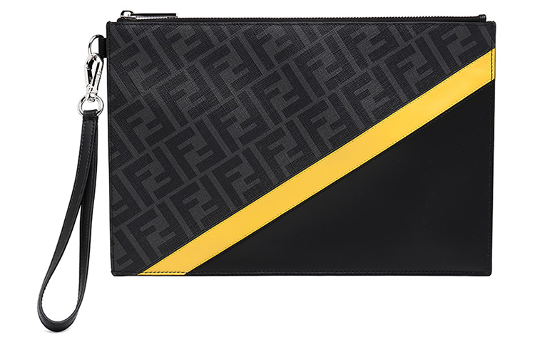 FENDI Клатч Canvas With Leather Regular мужской черный/серый/желтый
FENDI Клатч Canvas With Leather Regular мужской черный/серый/желтый