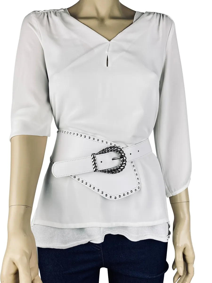 Ремень COLLEZIONE ALESSANDRO кожаный "Вестерн", ручная работа из кожи, белый
Ремень COLLEZIONE ALESSANDRO кожаный "Вестерн", ручная работа из кожи, белый