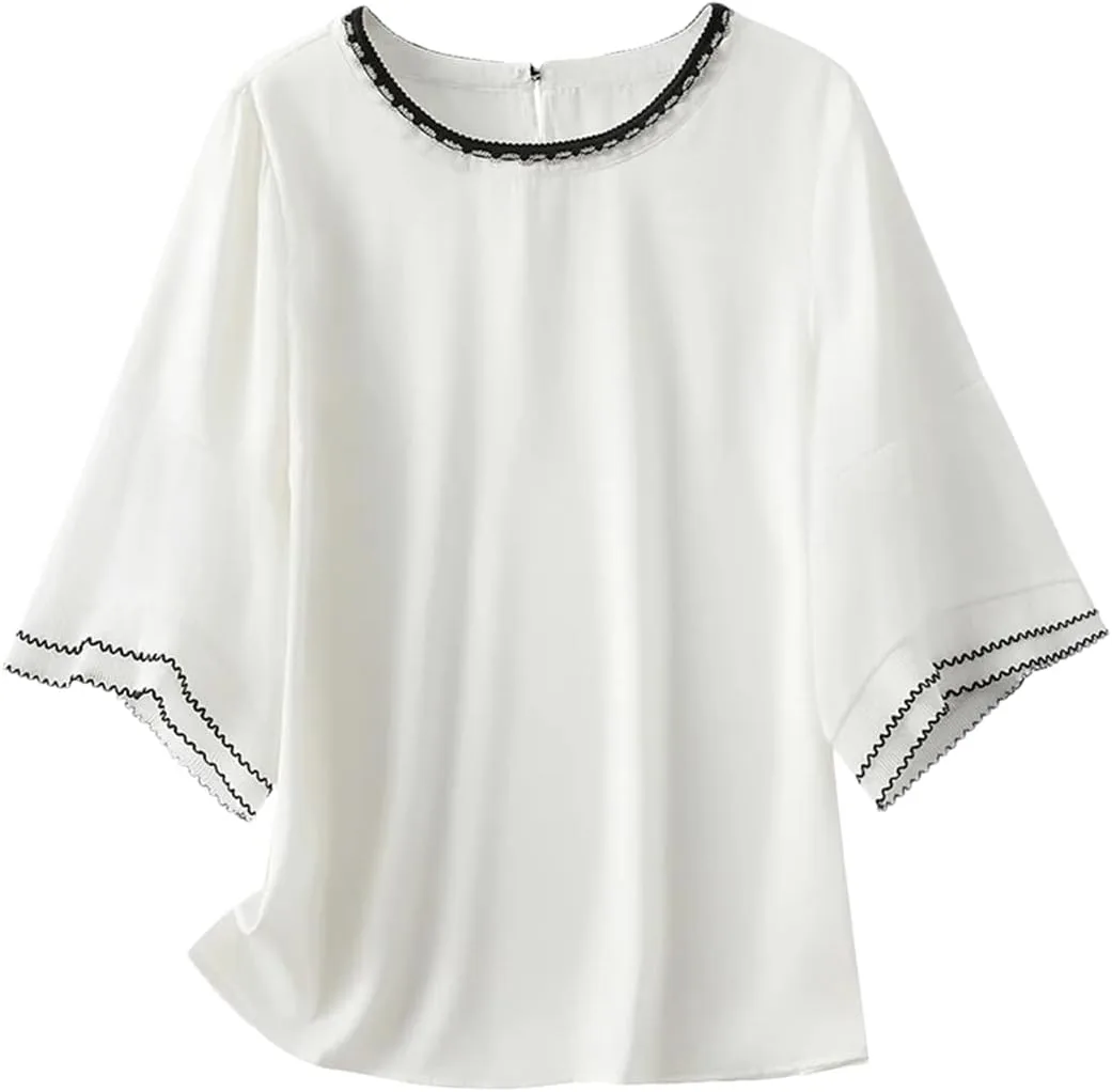 Женская футболка с вышивкой и коротким рукавом
Женская футболка с вышивкой и коротким рукавом