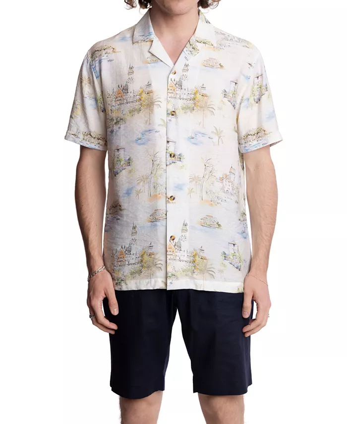 Мужская приталенная рубашка с коротким рукавом и принтом в виде сценических пуговиц спереди Paisley & Gray, белый
Мужская приталенная рубашка с коротким рукавом и принтом в виде сценических пуговиц спереди Paisley & Gray, белый