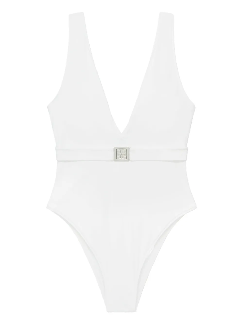Купальник с V-образным вырезом и поясом Tory Burch, белый
Купальник с V-образным вырезом и поясом Tory Burch, белый