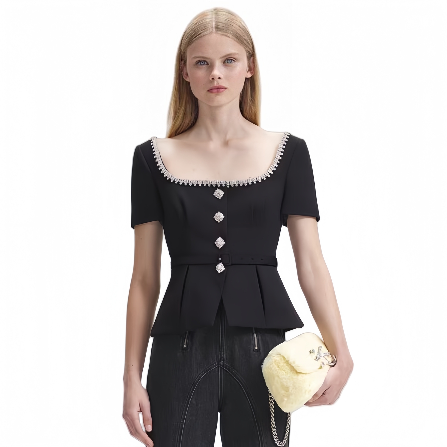 Футболка с коротким рукавом Self-portrait, черная
Футболка с коротким рукавом Self-portrait, черная