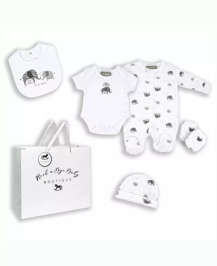 Семейный подарок со слонами для мальчиков и девочек в сетчатой сумке, набор из 5 предметов Rock-A-Bye Baby Boutique
Семейный подарок со слонами для мальчиков и девочек в сетчатой сумке, набор из 5 предметов Rock-A-Bye Baby Boutique