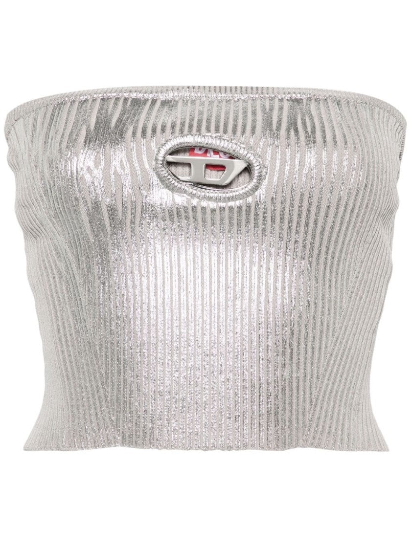 Риббеный металлический топ без бретелек Diesel, серебряный
Риббеный металлический топ без бретелек Diesel, серебряный