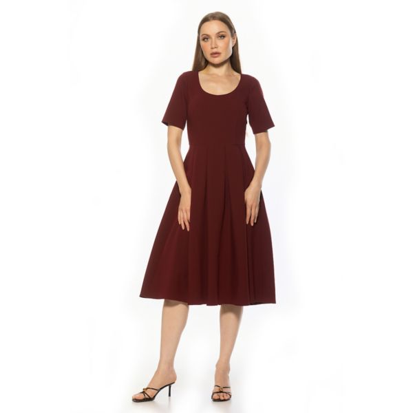 Женское платье Imani с круглым вырезом, короткими рукавами и плиссировкой Alexia Admor, бургундия
Женское платье Imani с круглым вырезом, короткими рукавами и плиссировкой Alexia Admor, бургундия