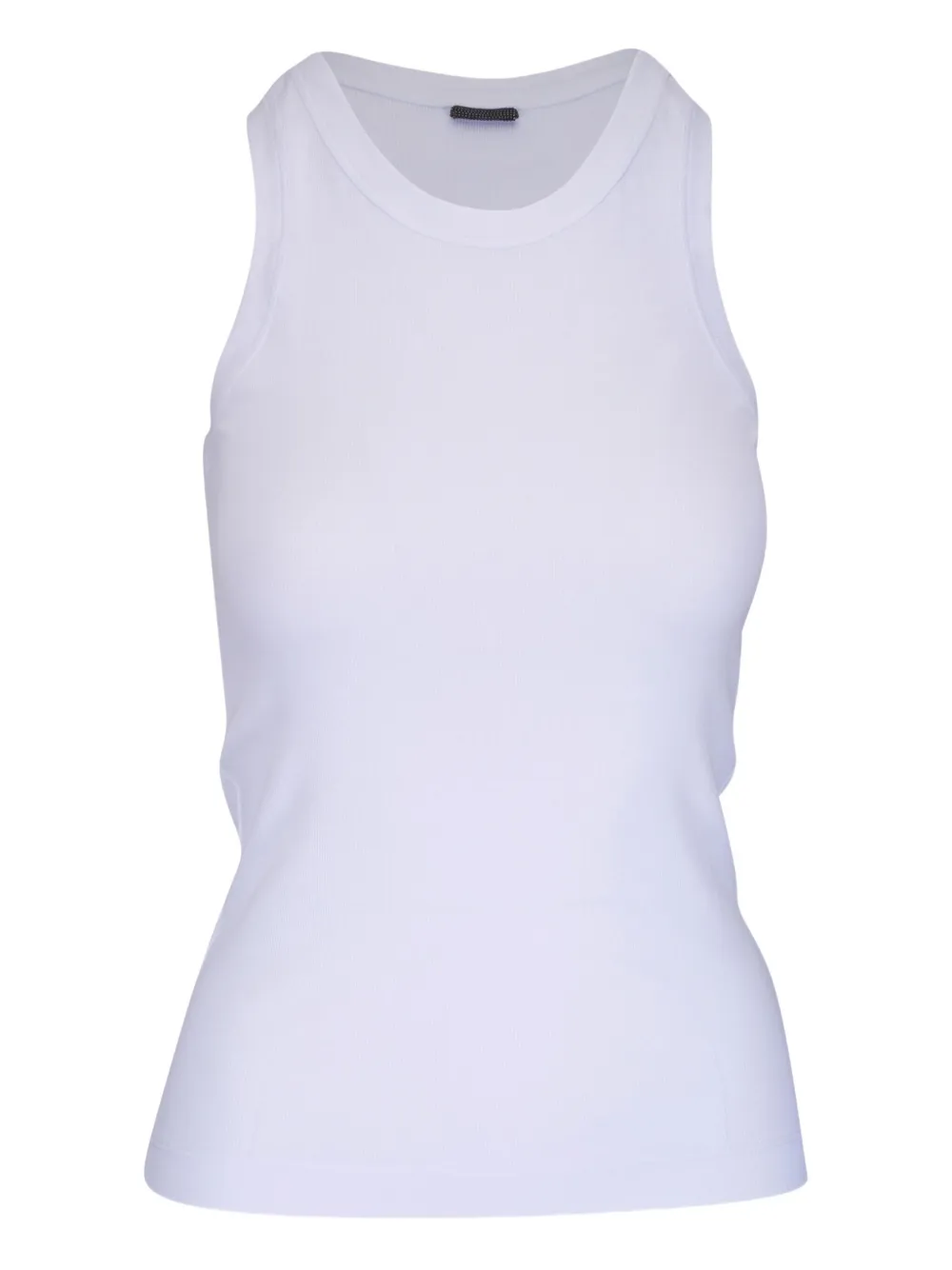 Приталенный топ без рукавов Brunello Cucinelli, белый
Приталенный топ без рукавов Brunello Cucinelli, белый