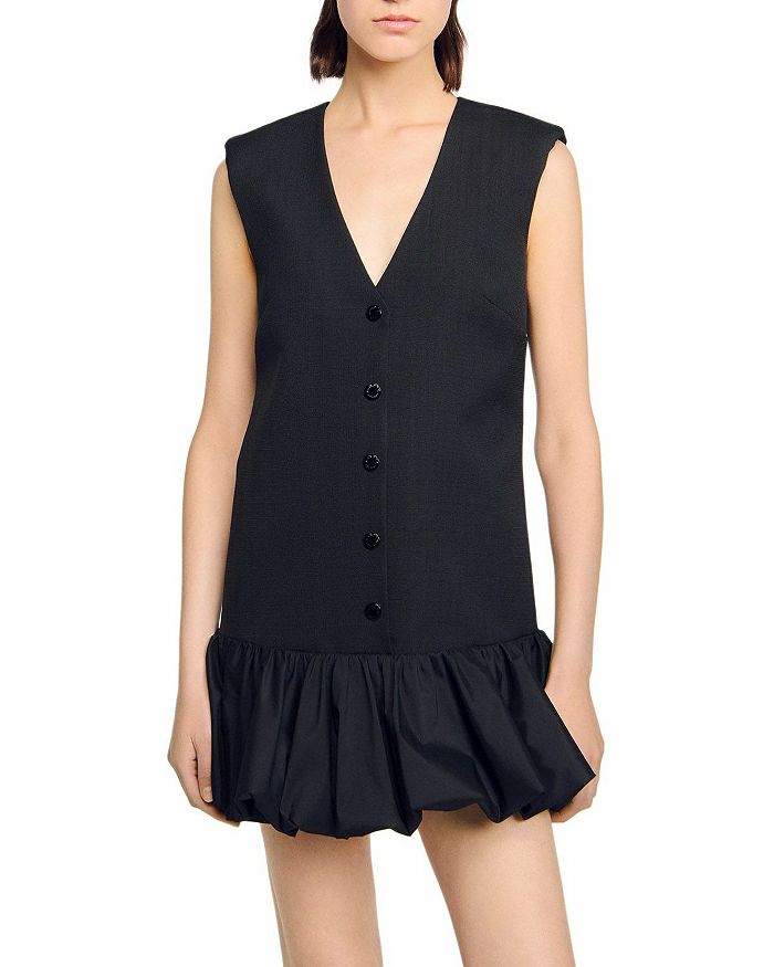 Платье с пуговицами спереди и расклешенным подолом Sandro, черный
Платье с пуговицами спереди и расклешенным подолом Sandro, черный