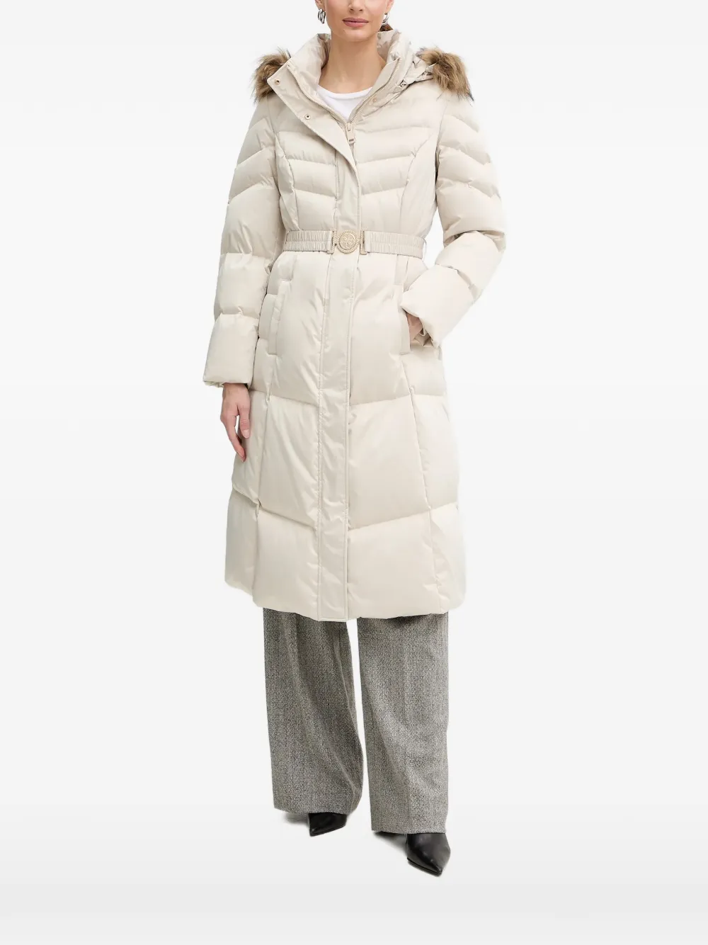 Куртка с меховым капюшоном и поясом Guess Usa, нейтральный
Куртка с меховым капюшоном и поясом Guess Usa, нейтральный