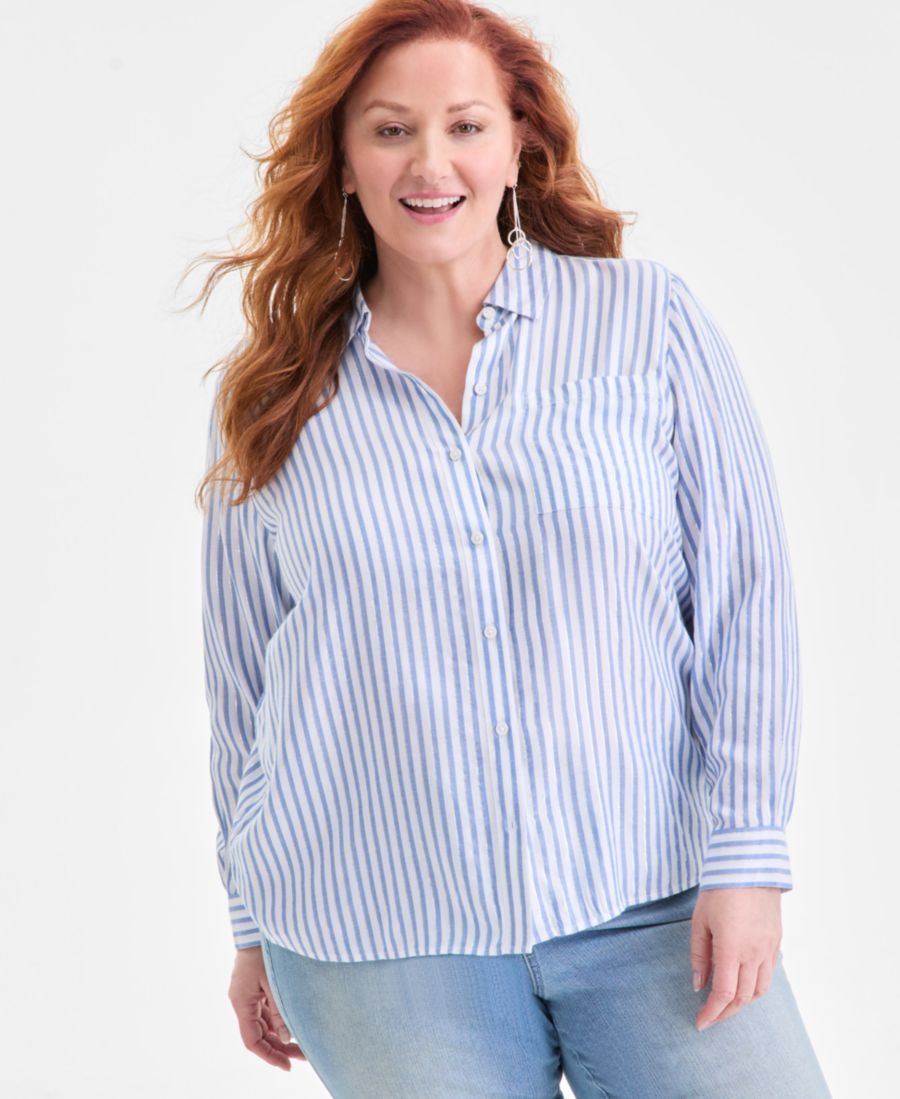 Женская полосатая рубашка Style & Co, Stripe White
Женская полосатая рубашка Style & Co, Stripe White