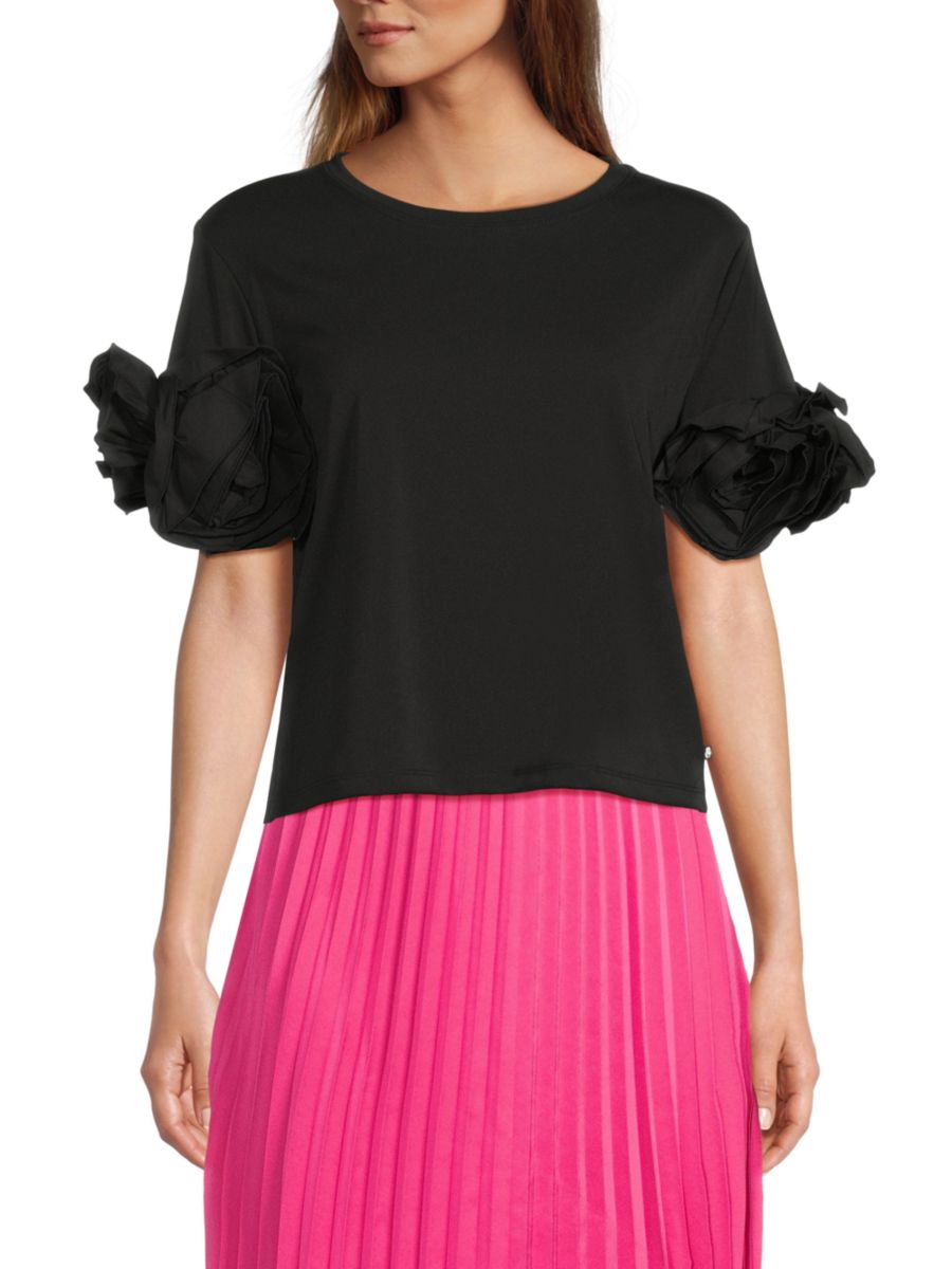 Топ с оборками на рукавах Karl Lagerfeld Paris, черный
Топ с оборками на рукавах Karl Lagerfeld Paris, черный