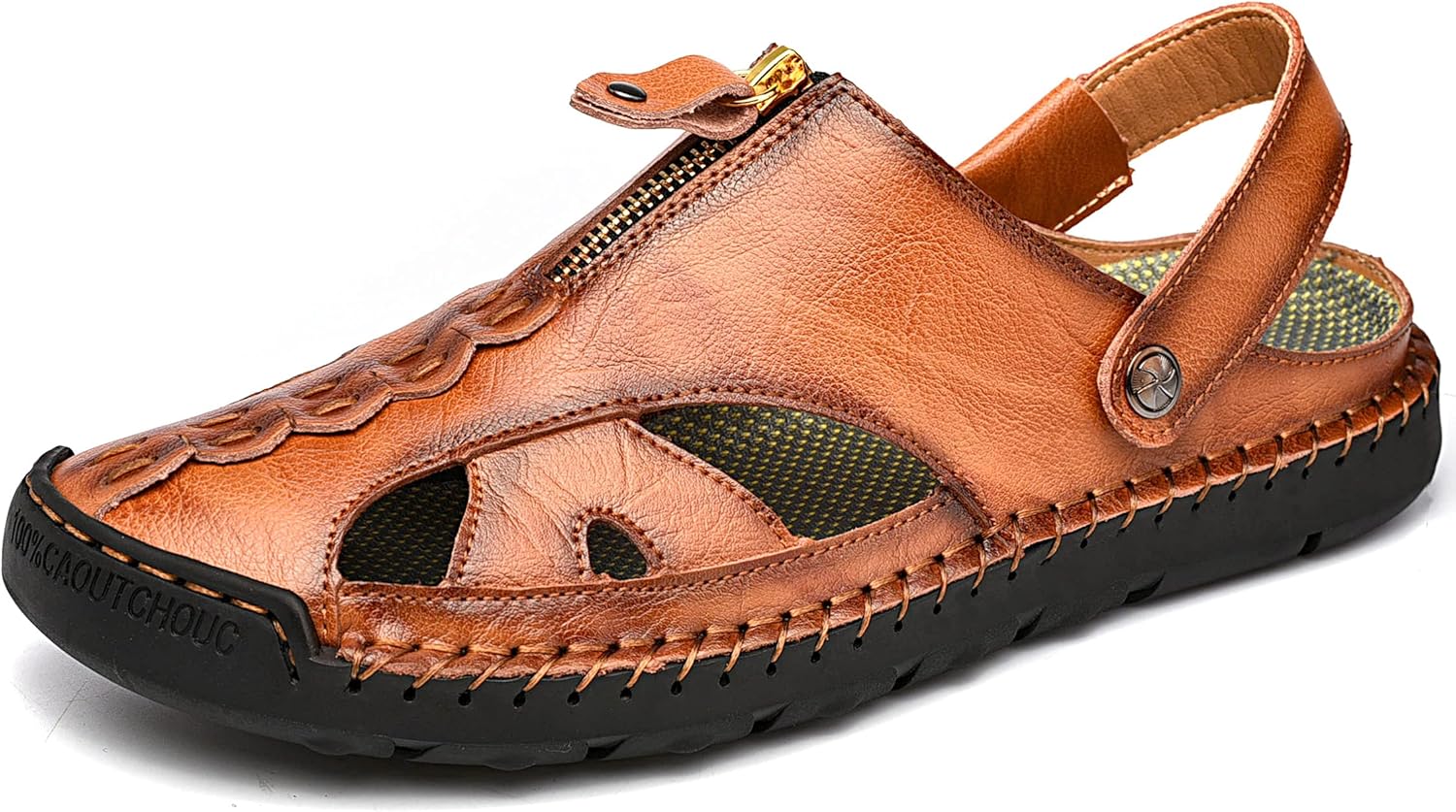 Мужские сандалии Dabbqis из кожи с закрытым носком, для улицы и пляжа, летние, противоскользящие, коричневый
Мужские сандалии Dabbqis из кожи с закрытым носком, для улицы и пляжа, летние, противоскользящие, коричневый