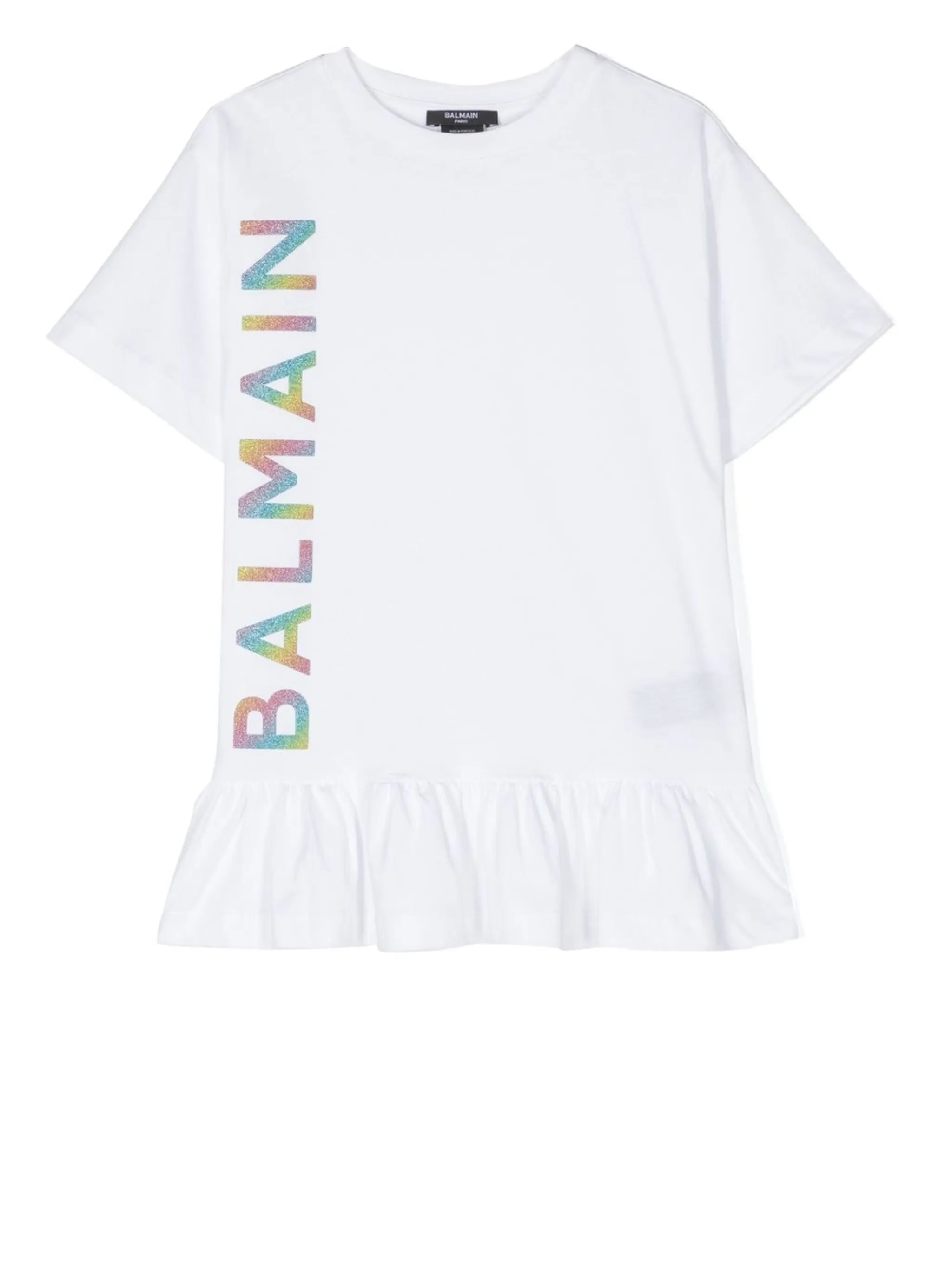 Платье-футболка с логотипом Balmain Kids, белый
Платье-футболка с логотипом Balmain Kids, белый