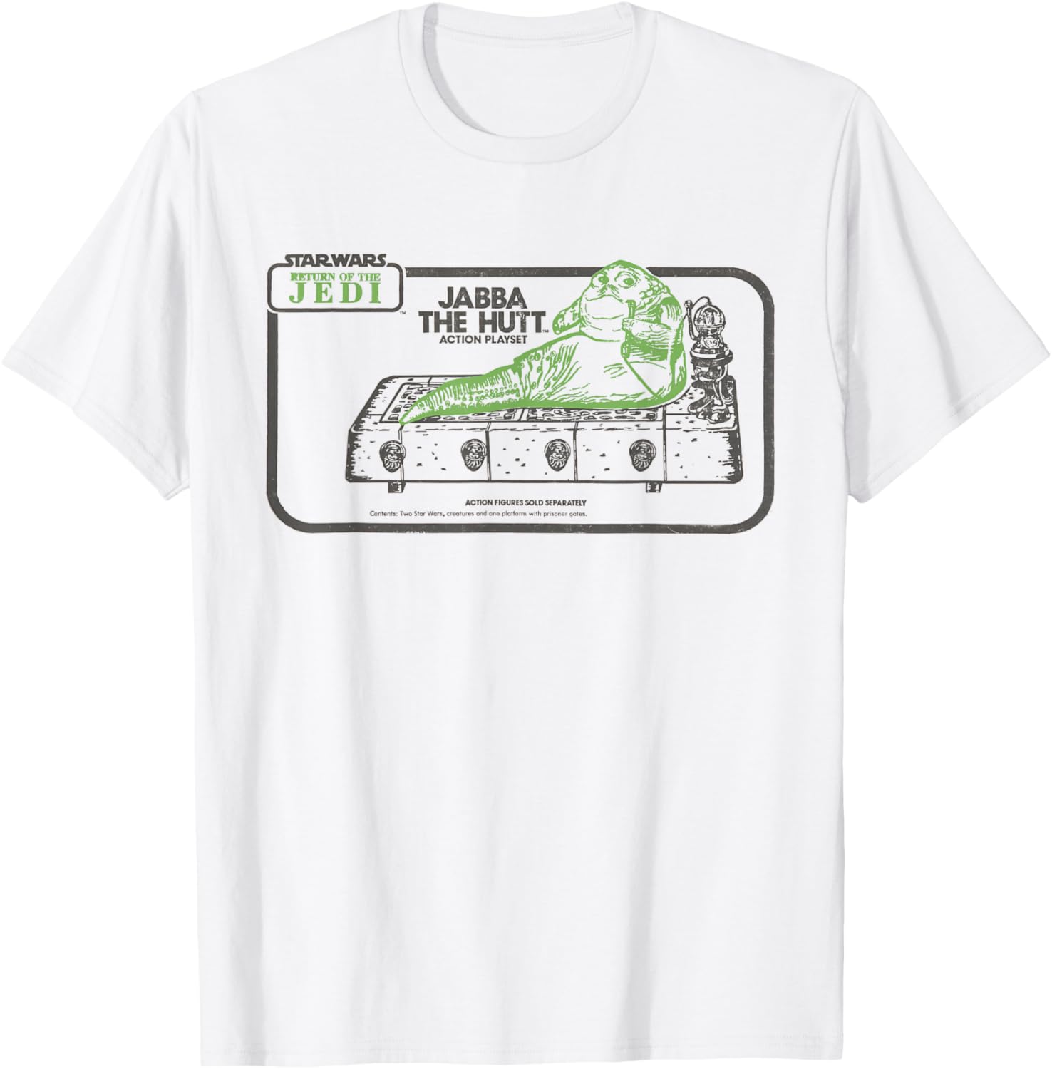 Футболка с изображением Джаббы Шляпы из винтажного набора Star Wars, белая
Футболка с изображением Джаббы Шляпы из винтажного набора Star Wars, белая
