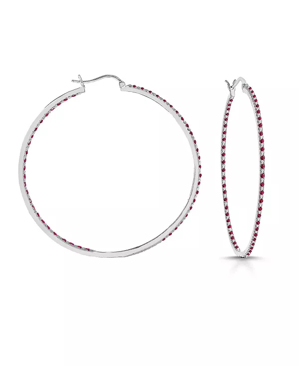 Тонкие большие серьги-кольца с ослепительно цветными кубическими цирконами Rachel Glauber, red
Тонкие большие серьги-кольца с ослепительно цветными кубическими цирконами Rachel Glauber, red