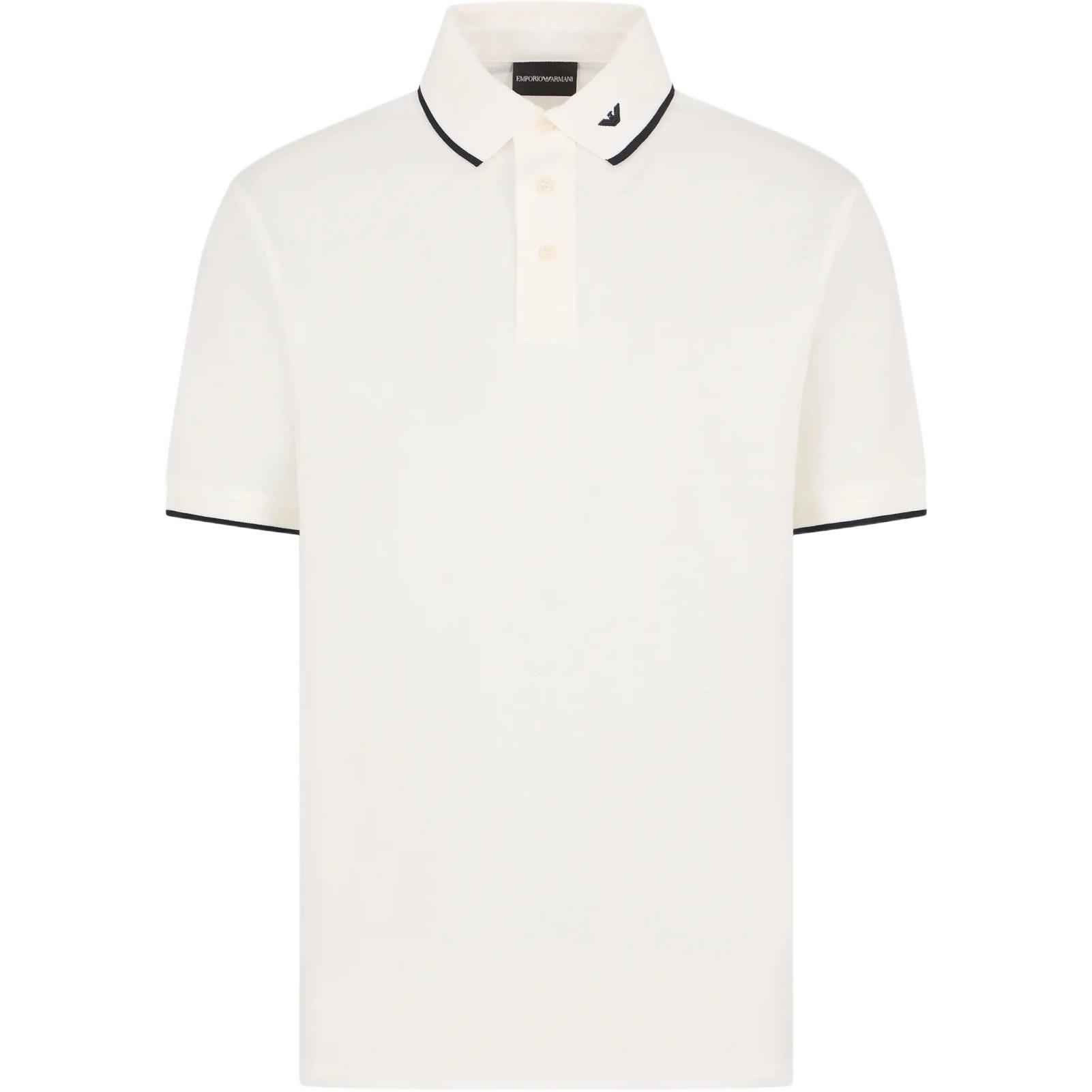 Поло с коротким рукавом и вышитым логотипом EMPORIO ARMANI, белый
Поло с коротким рукавом и вышитым логотипом EMPORIO ARMANI, белый