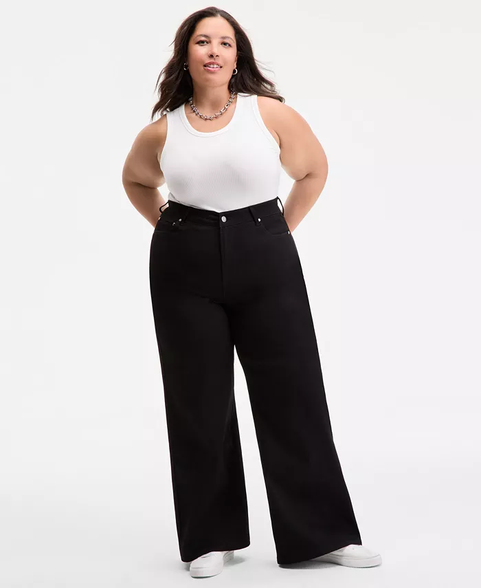 Модные джинсы больших размеров с высокой талией и широкими штанинами On 34th, черный
Модные джинсы больших размеров с высокой талией и широкими штанинами On 34th, черный