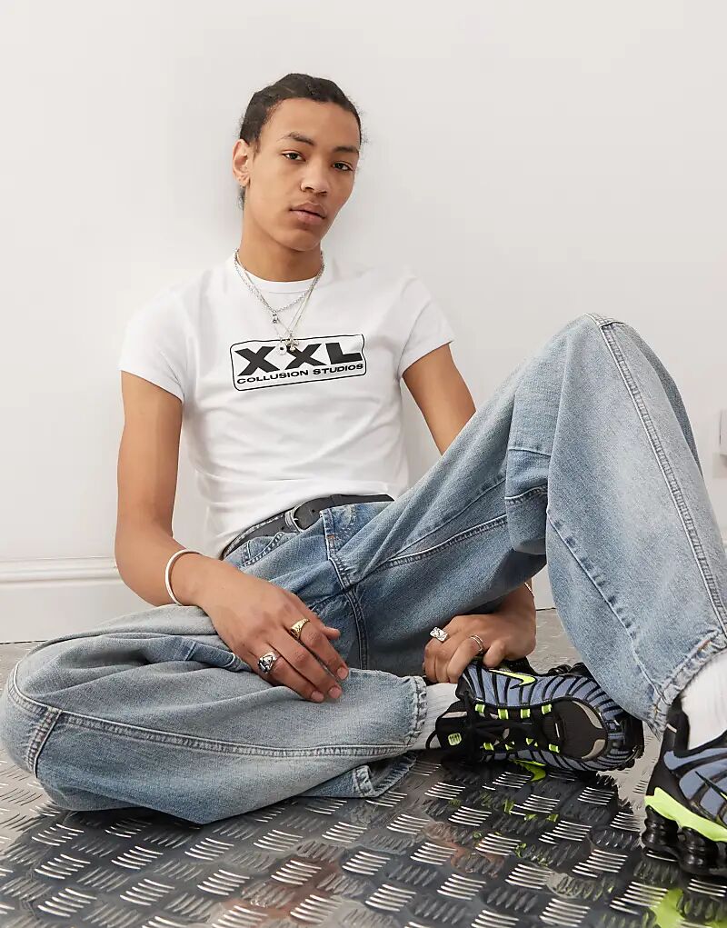 COLLUSION Укороченная футболка с принтом XXL белого цвета
COLLUSION Укороченная футболка с принтом XXL белого цвета