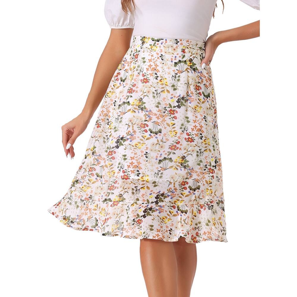 Женская юбка-миди с рюшами и эластичной резинкой на талии с цветочным принтом и разрезом на талии ALLEGRA K, белый
Женская юбка-миди с рюшами и эластичной резинкой на талии с цветочным принтом и разрезом на талии ALLEGRA K, белый