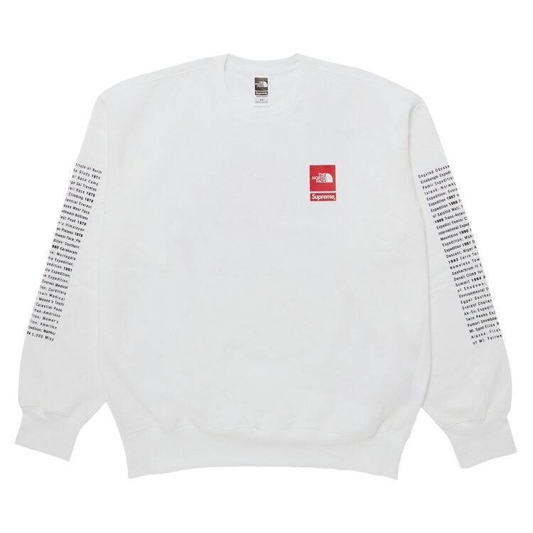 Толстовка Supreme x The North Face Crewneck, белый 
Толстовка Supreme x The North Face Crewneck, белый