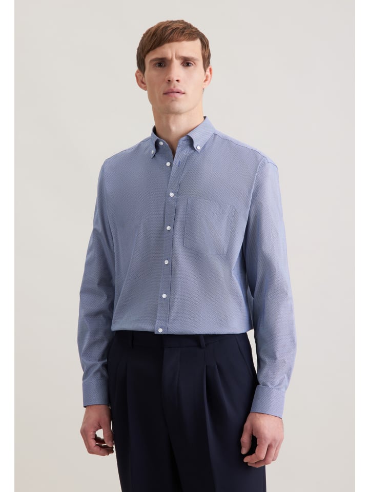 Seidensticker Деловая рубашка Comfort темно-синего цвета
Seidensticker Деловая рубашка Comfort темно-синего цвета