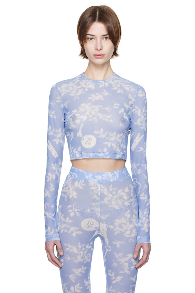 Футболка с цветочным принтом из сетки Moschino Jeans, синий
Футболка с цветочным принтом из сетки Moschino Jeans, синий