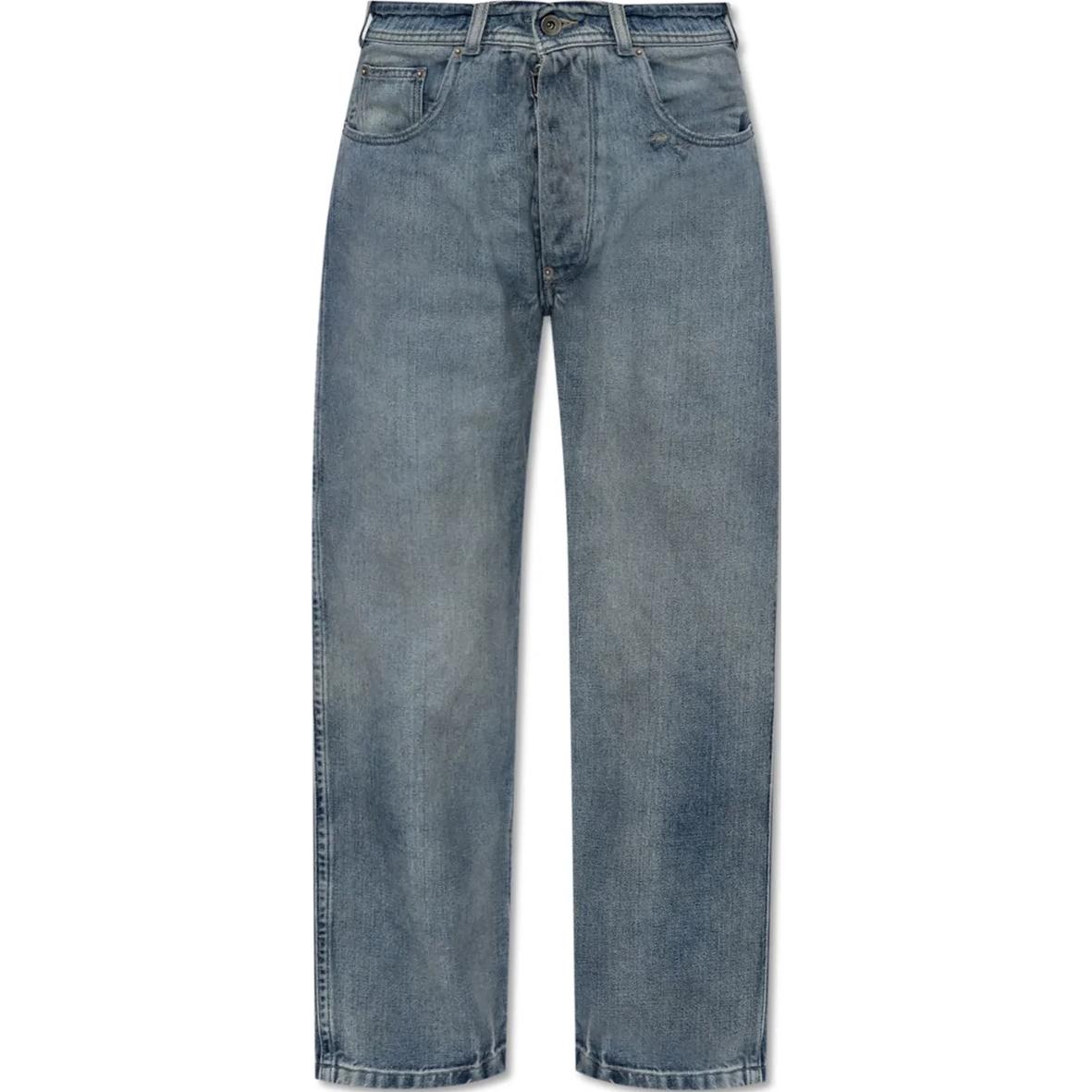 Джинсы с высокой талией и потертостями Maison Margiela, синий
Джинсы с высокой талией и потертостями Maison Margiela, синий
