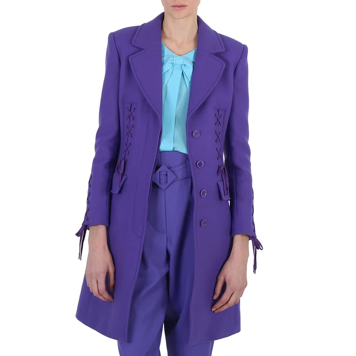 Moschino Женское фиолетовое длинное однобортное пальто
Moschino Женское фиолетовое длинное однобортное пальто