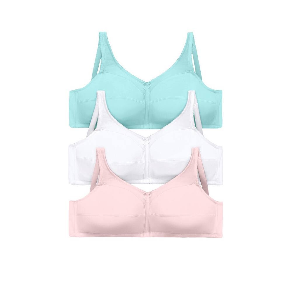 Женский хлопковый бюстгальтер без косточек Comfort Choice из трех пар больших размеров, цвет Pastel Assorted
Женский хлопковый бюстгальтер без косточек Comfort Choice из трех пар больших размеров, цвет Pastel Assorted
