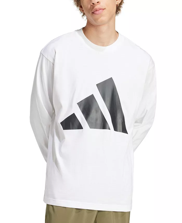 Мужская футболка Essentials с большим логотипом, лонгслив из хлопкового джерси Adidas, белый
Мужская футболка Essentials с большим логотипом, лонгслив из хлопкового джерси Adidas, белый