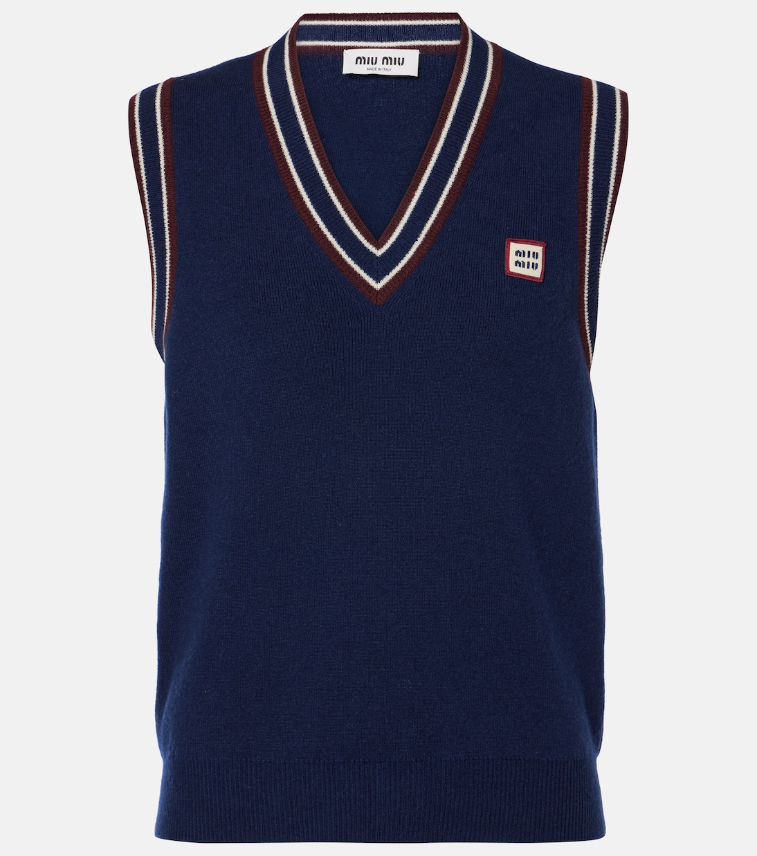 Вязаный жилет из шерсти и кашемира Miu Miu, темно-синий
Вязаный жилет из шерсти и кашемира Miu Miu, темно-синий